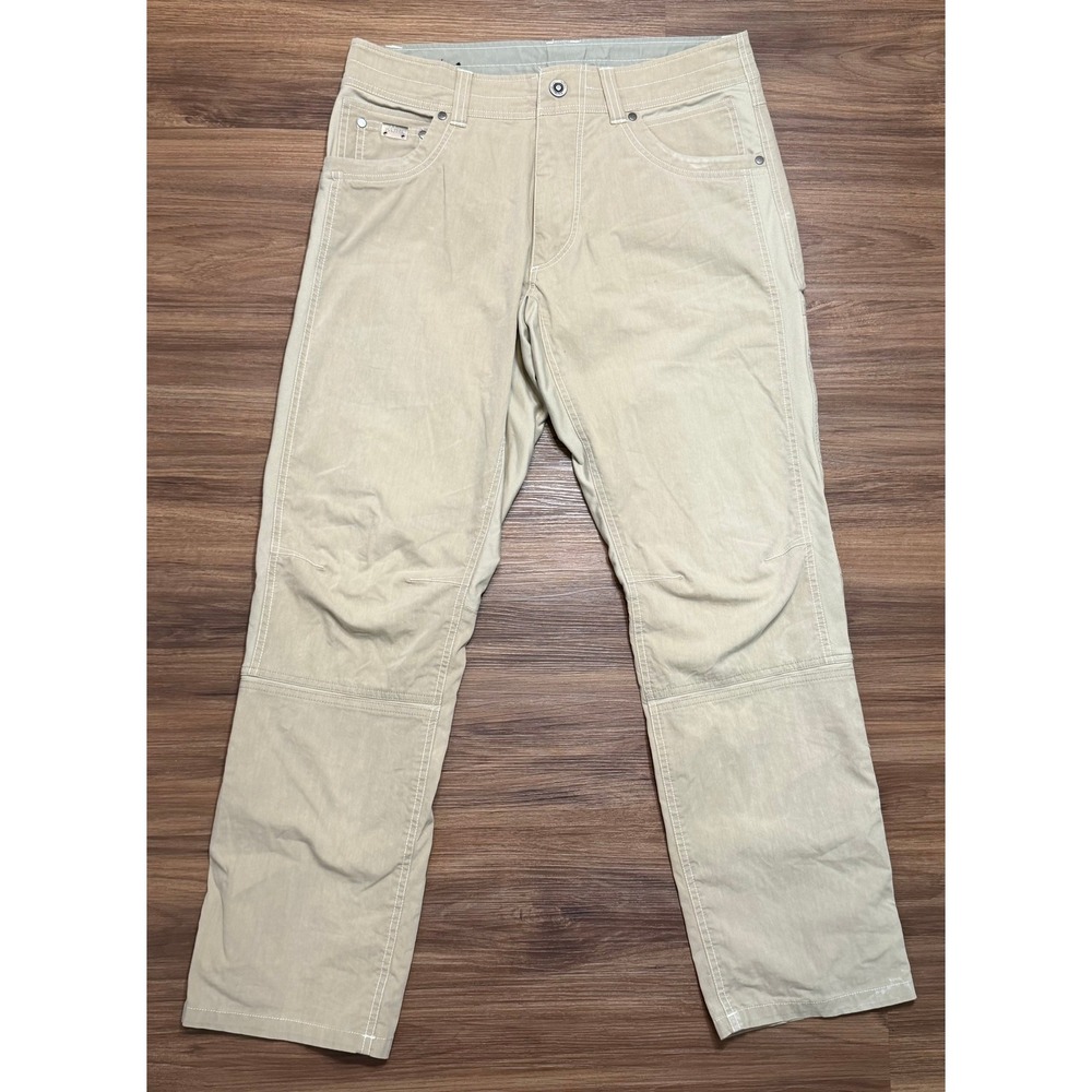 Kuhl Radikl Mens Khaki Tan Hybrid Hiking Outdoor Performance Pants Sz 32x30